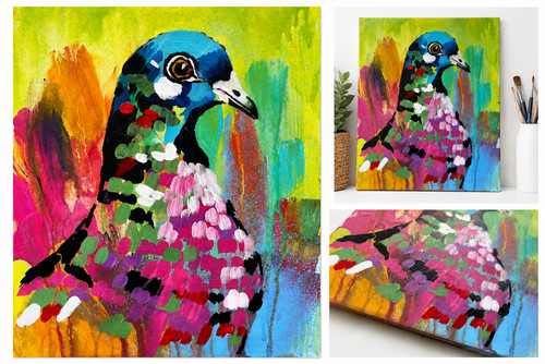 Original colourful pigeon - original,