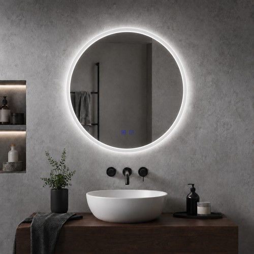 Round led bathroom mirror - led,