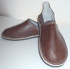 HAND CRAFTED * MOROCCAN LEATHER BABOUCHE Slippers  BROWN All Sizes