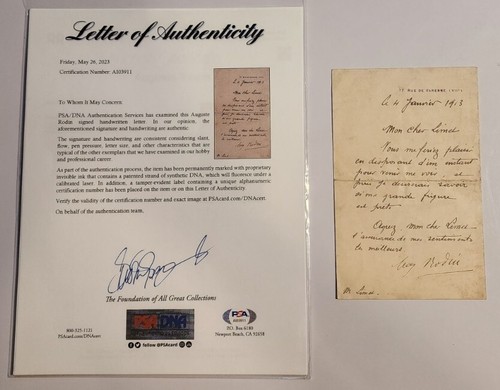 Auguste rodin signed letter - auguste,