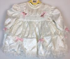 Vtg Bonnie Belles Baby Dress Age 0/6 Months White Occasion Bow Tulle Bell Romany