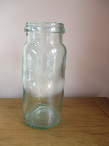 Vintage large clear glass jar - large,