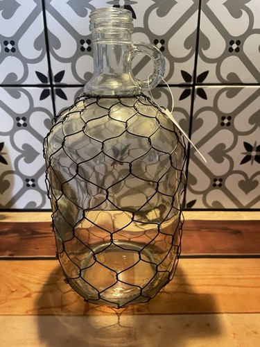 Rustic wire wrapped glass vase - wire,