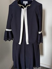 Signature  Mother Stunning Outfit Dress Bolero Jacket Navy Wedding Guest 12/14