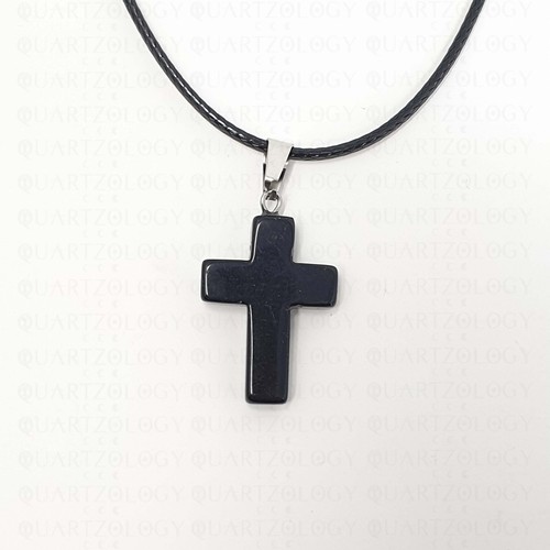 Cross necklace quartz crystal - necklace,