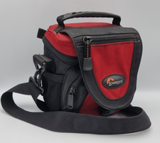 Lowepro Nova Mini AW Camera Bag Padded With Shoulder Strap Cover Red Black