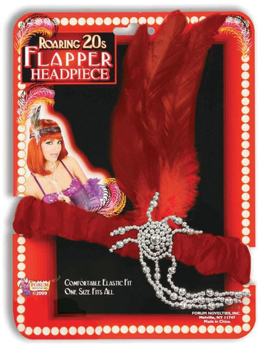 Red flapper headband - flapper,
