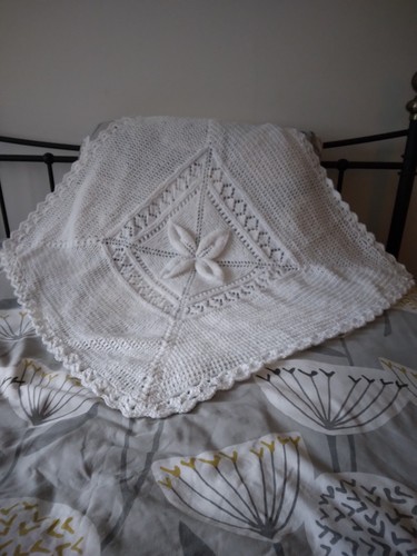Hand knitted baby blanket - hand, blanket/