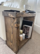Rustic end sofa side table