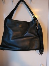 Jasper Conran Black Leather Shoulder Bag.With Designer At Debenhams Dust Bag