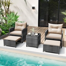5 Piece Patio Rattan Furniture