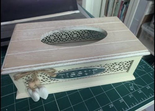Shabby chic tissue box holder - shabby,
