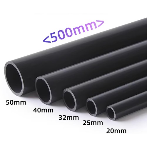 Black pvc round - round, tube
