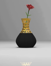 Textured Vase with Voronoi Crown| PLA | 3D printed for Faux Flowers