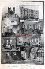 'THE OLD CHOIR (Westminster) SCHOOL BUILDINGS', Antique 1893 Print : 661-178