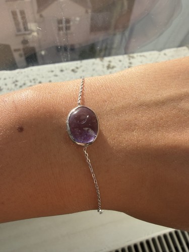 Amethyst gemstone bracelet 925 - amethyst,
