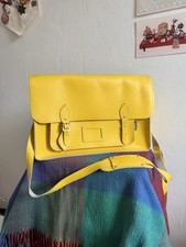 Bright Yellow Large Leather Satchel - Handmade in Britain by Zatchels