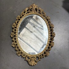 Antique Mirror Small Oval Gold