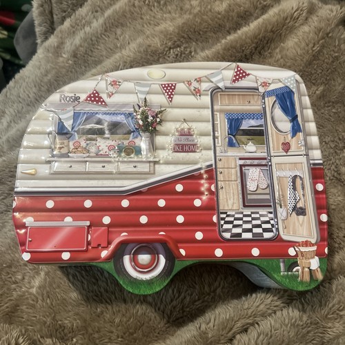 Caravan biscuit tin decorated - caravan,