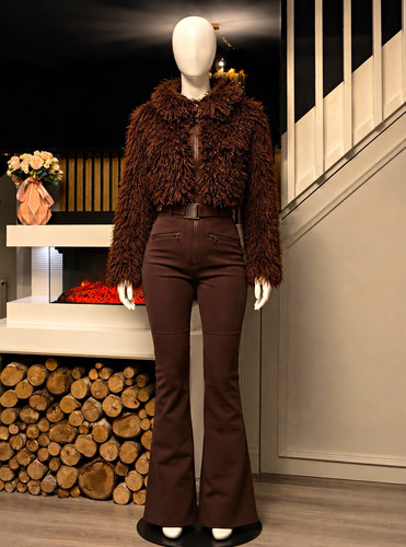 Luxury brown ski suit - luxury,