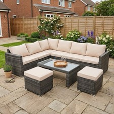 Rattan garden sofa set - rattan,