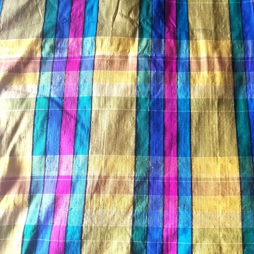 Golden jewel tone plaid silk - plaid,