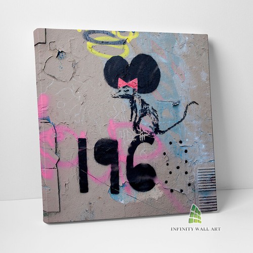 Banksy minnie rat graffiti - minnie,