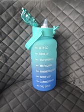 2 Litre Water Bottle with Time Marker Large Sports Gym Bottle BPA-Free Leakproof