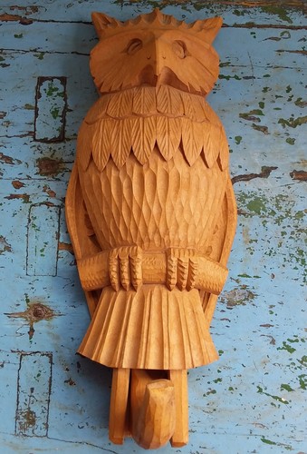 Vintage wooden owl hook - wooden, hook.
