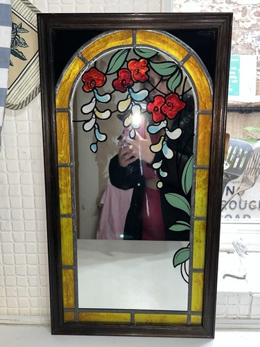 Stained glass flower - stained, arch