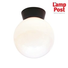 Forum CZ-33461-BLK York Globe Ceiling Light Lantern Black Opal IP44