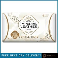 4PK IMPERIAL LEATHER GENTLE CARE WHITE SOAP BARS ROSE SCENTED MOISTURISING NEW