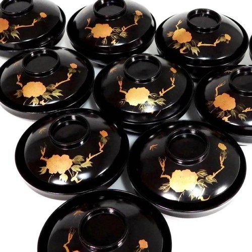 Wajima lacquer bowls set - set, 10