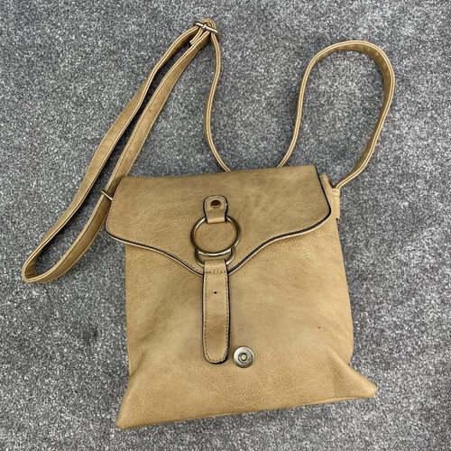 Y2k tan handbag faux leather - y2k,
