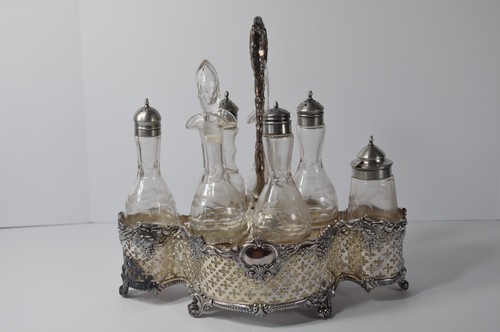 Antique silverplate cruet - antique,