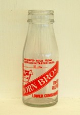 nice old Horn Bros. of Lower Cumberworth dairy milk bottle 1/2