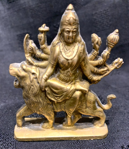 Vintage indian brass durga maa - vintage,