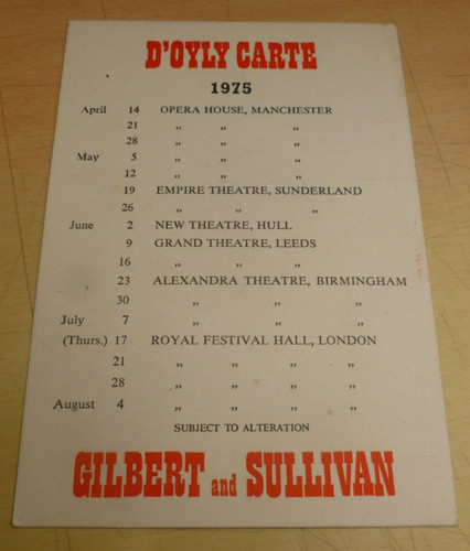 Oyly carte 1975 uk - d'oyly,
