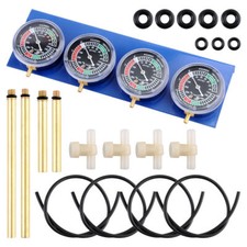 4 Motorcycle Carb Carburetor Vacuum Balancer Gauges Balancing Cylinder Tool Blue