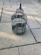 Outdoor Garden Hanging Birdcage Cage Rustic Used Green Decorative