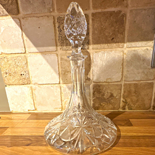 Cut glass ships decanter - cut,