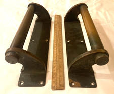 Magnificent Pair of solid Brass Art Deco Handles 12" long 30 cms  1.112 Kg each