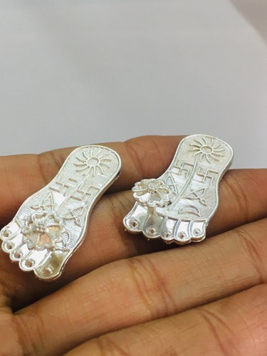 999 silver platd charan - platd, paduka