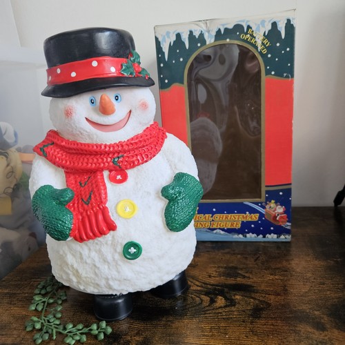Vintage musical snowman figure - vintage,