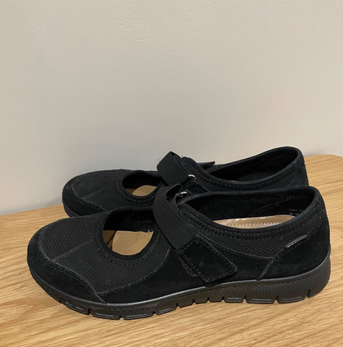 Hotter black suede slip - black,
