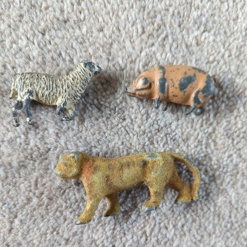 Vintage lead toy animal pig - lead,