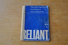 Regal 3/25 Super Saloon 5cwt Supervan Owners Handbook Reliant