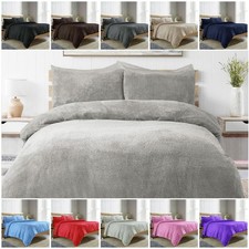LUXURY TEDDY FLEECE SHERPA DUVET COVER & PILLOWCASE/S – ULTRA SOFT WARM BEDDING