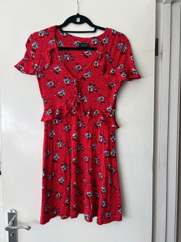 Topshop red floral polka - red,