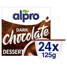 24 x 125g Alpro Dark Chocolate Flavour Dessert Made from Soya Gluten Free